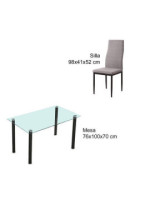 CONJUNTO MESA YURI + 6 SILLAS YURI NEGRO