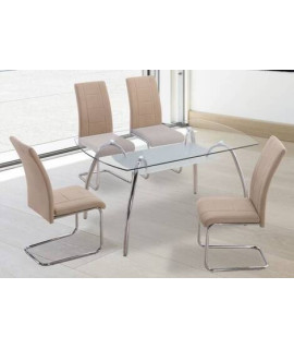 CONJUNTO MESA SAN + 4 SILLAS SAN BEIG
