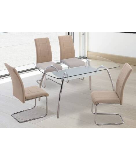CONJUNTO MESA SAN + 4 SILLAS SAN BEIG