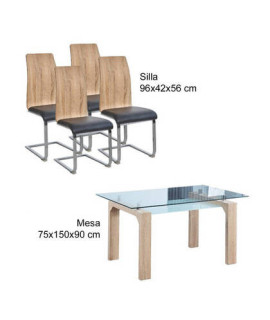 CONJUNTO MESA SENSEI CAMBRIA + 4 SILLAS SENSEI