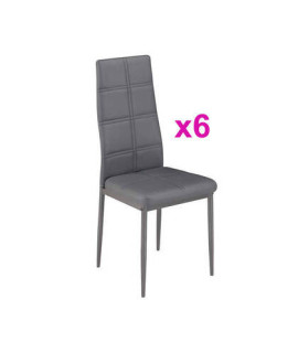 JUEGO DE 6 SILLAS TAP.PU MOD.AXISS GRIS