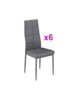 JUEGO DE 6 SILLAS TAP.PU MOD.AXISS GRIS