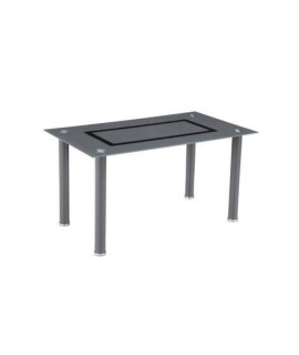 MESA COMEDOR FIJA T/CRISTAL MOD.AXISS GRIS