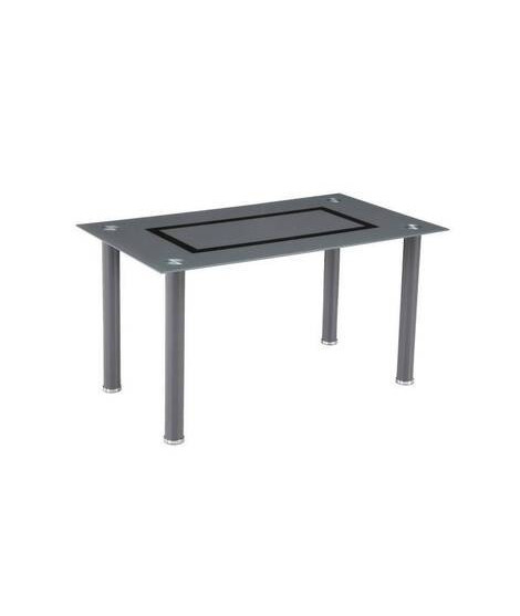 MESA COMEDOR FIJA T/CRISTAL MOD.AXISS GRIS