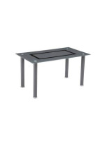 MESA COMEDOR FIJA T/CRISTAL MOD.AXISS GRIS