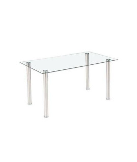 MESA COMEDOR FIJA T/CRISTAL MOD.AVATAR X CROMO