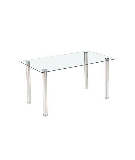 MESA COMEDOR FIJA T/CRISTAL MOD.AVATAR X CROMO