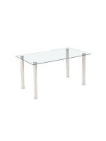 MESA COMEDOR FIJA T/CRISTAL MOD.AVATAR X CROMO