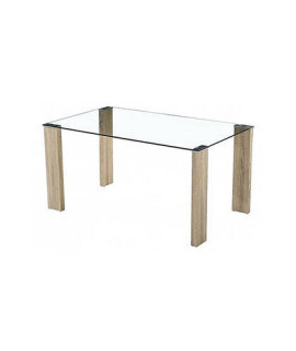 MESA COMEDOR FIJA TAPA CRISTAL MOD.HANA CAMBRIA