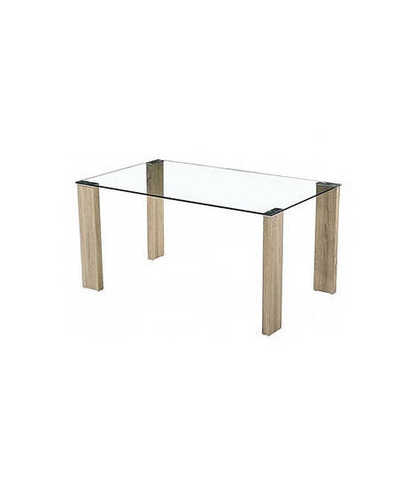 MESA COMEDOR FIJA TAPA CRISTAL MOD.HANA CAMBRIA