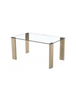 MESA COMEDOR FIJA TAPA CRISTAL MOD.HANA CAMBRIA