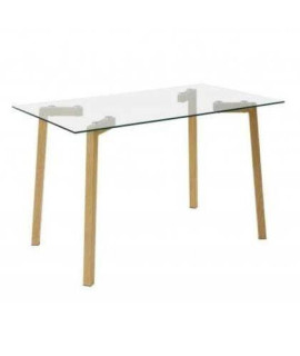 MESA COMEDOR FIJA T/CRISTAL MOD.SULLIE MADERA