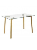 MESA COMEDOR FIJA T/CRISTAL MOD.SULLIE MADERA