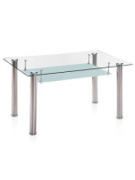 MESA COMEDOR FIJA T/CRISTAL MOD.PRANZO ACERO