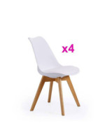 JUEGO DE 4 SILLAS TAP.PU P/MADERA MOD.MALMO BLANCO