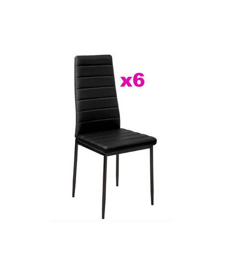 JUEGO DE 6 SILLAS TAP.PU P/NEGRA MOD.EMI NEGRO