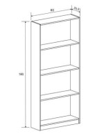 ESTANTERIA 4 BALDAS MOD. AURA BLANCO