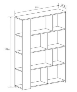 ESTANTERIA 129 CM. MOD. AURA BLANCO