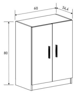 BAJO 2 PUERTAS MOD.AURA BLANCO