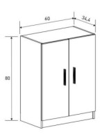 BAJO 2 PUERTAS MOD.AURA BLANCO