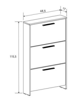 ZAPATERO 3 PUERTAS MOD. AURA BLANCO