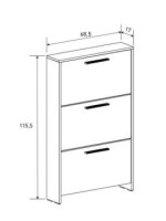 ZAPATERO 3 PUERTAS MOD. AURA BLANCO