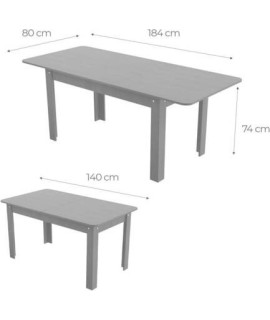 MESA COMEDOR FIJA 140X80 MOD.DALAS WENGUE