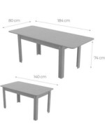 MESA COMEDOR FIJA 140X80 MOD.DALAS WENGUE