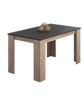 MESA COMEDOR FIJA MOD.BERTA ROBLE-GRAFITO