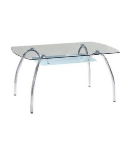 MESA COMEDOR FIJA TAPA CRISTAL MOD.SAN CROMO