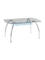 MESA COMEDOR FIJA TAPA CRISTAL MOD.SAN CROMO