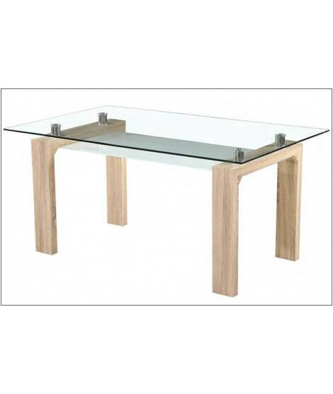 MESA COMEDOR FIJA TAPA CRISTAL MOD.SENSEI CAMBRIA