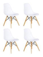 JUEGO DE 4 SILLAS PATAS MADERA MOD.DINAMARCA BLANCO