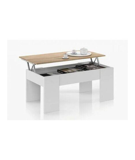 MESA CENTRO ELEVABLE MOD.GALA BLANCO-CAMBRIA