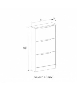ZAPATERO 3 PUERTAS MOD.CHAMPION CAMBRIA-BLANCO