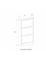 ZAPATERO 3 PUERTAS MOD.CHAMPION CAMBRIA-BLANCO