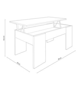 MESA CENTRO ELEVABLE MOD.GALA NOGAL