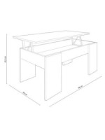 MESA CENTRO ELEVABLE MOD.GALA BLANCO