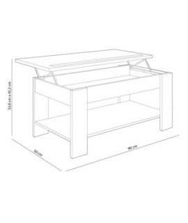 MESA CENTRO ELEVABLE C/NEGRO MOD.AGUEDA CAMBRIA