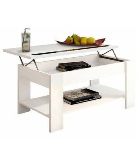 MESA CENTRO ELEVABLE C/NEGRO MOD.AGUEDA BLANCO