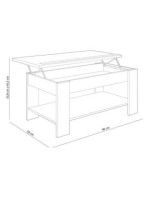MESA CENTRO ELEVABLE C/NEGRO MOD.AGUEDA BLANCO