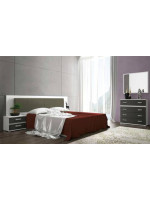 DORMITORIO MATRIMONIO MOD.CABRA AMBIENTE 04EN COLOR BLANCO GRAFITO
