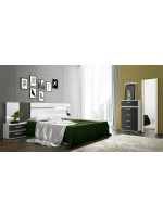 DORMITORIO MATRIMONIO MOD.CABRA AMBIENTE 01EN COLOR BLANCO GRAFITO