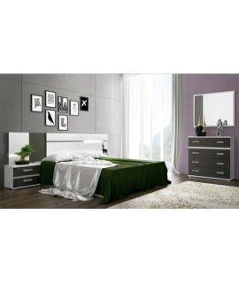 DORMITORIO MATRIMONIO MOD.CABRA AMBIENTE 02EN COLOR BLANCO GRAFITO