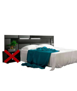 CABECERO CON LEDS 260 CM. MOD.RAMBLA CENIZA-NEGRO