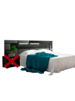 CABECERO CON LEDS 260 CM. MOD.RAMBLA CENIZA-NEGRO