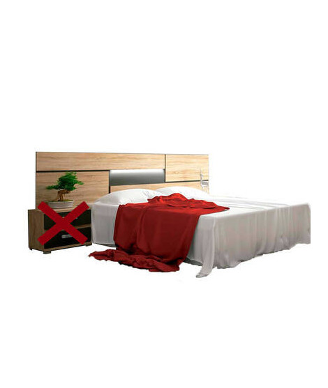 CABECERO CON LEDS 260 CM. MOD.PRIEGO CAMBRIA-GRAFITO