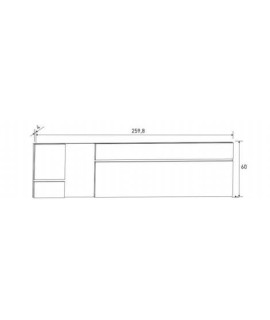 CABECERO CON LEDS 260 CM. MOD.PRIEGO CAMBRIA-GRAFITO