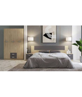 DORMITORIO MATRIMONIO C/ARM.3P MOD.DONALD AMBIENTE 02-DCOLOR PUCCINI-GRAFITO
