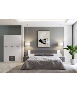 DORMITORIO MATRIMONIO S/ARMARIO MOD.DONALD AMBIENTE 02-ACOLOR ANDERSEN-GRAFITO